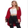 GLOPUK BOBONI Women's Jackets Autumn Dolman Sleeve Rib-Knit Coat Lightweight Fashion (Color : Red, Size : Medium) view 1