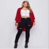 GLOPUK BOBONI Women's Jackets Autumn Dolman Sleeve Rib-Knit Coat Lightweight Fashion (Color : Red, Size : Medium) view 3
