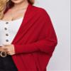 GLOPUK BOBONI Women's Jackets Autumn Dolman Sleeve Rib-Knit Coat Lightweight Fashion (Color : Red, Size : Medium) view 4