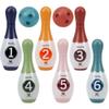 Kisangel Plastic Bowling Pins for Kids - 6 Bowling Pins and 2 Mini Balls - Perfect Indoor and Outdoor Family Fun - Toddler Sports Toys for Hand-Eye Coordination view 1