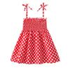 1st Birthday Outfit Girl Dress Princess Swing Girls Baby Print Kids Suspended Flower Sleeveless (Red, 12-18 Months) view 1
