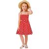 1st Birthday Outfit Girl Dress Princess Swing Girls Baby Print Kids Suspended Flower Sleeveless (Red, 12-18 Months) view 2