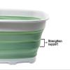 SAMMART 15L (3.9 Gallon) Collapsible Dishpan with Draining Plug-Foldable Washing Basin-Portable Dish Washing Tub - Camping & Space Saving Kitchen Storage Tray (Steel Blue + Dark Sea Green (Set of 2)) view 4