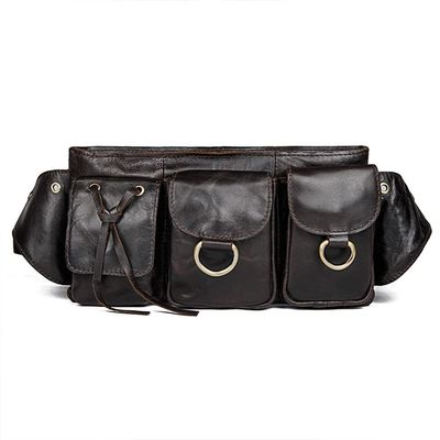 XARONF Leather Fanny Pack for Women and Men, with Adjustable Strap of Belt Waist Pack for Daily LifeTravelling Running, Hiking