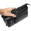 XARONF Leather Fanny Packs for Women Men, Fashionable Black Fanny Pack Crossbody Bags, Adjustable Hip Pack Bum Bag for Travel Hiking Running view 2