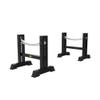 ZAQYCM 1 Pairs Barbell Rack Stand, Fitness Weight Squat Rack for Home Gym/Weight Lifting Gym, Black, Adjustable Height and Non-Slip Foot Cover Olympic Weight Plate Rack Holder view 2