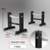 ZAQYCM 1 Pairs Barbell Rack Stand, Fitness Weight Squat Rack for Home Gym/Weight Lifting Gym, Black, Adjustable Height and Non-Slip Foot Cover Olympic Weight Plate Rack Holder view 3