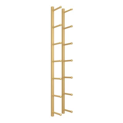 YLLFFLL Wall Mount Yoga Mat Rack Organizer, Gold Metal 3 4 5 6 7 8 Tier Storage Display Holder for Foam Roller/Bathroom Towel/Skateboard (Size : 195cm/76.7in)