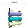 YLLFFLL Wall Mount Yoga Mat Rack Organizer, Gold Metal 3 4 5 6 7 8 Tier Storage Display Holder for Foam Roller/Bathroom Towel/Skateboard (Size : 195cm/76.7in) view 4