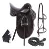 SHOWMEN CRAFT Horse Riding English Saddle Tack Set Leather Leathers Irons Stirrups Bridle REINS Girth Cinch All Purpose Show Jumping Trail Equestrian Starter Package view 1
