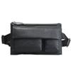 XARONF Leather Fanny Packs for Men Women, Outdoor Hiking Travel Waist Bags Casual Cell Phone Purse with Adjustable Belt - Black view 1