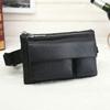 XARONF Leather Fanny Packs for Men Women, Outdoor Hiking Travel Waist Bags Casual Cell Phone Purse with Adjustable Belt - Black view 2
