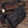 XARONF Men's Retro Waist Bag, Sports Waist Pack Bum Bag, Security Money Waist Day Pack Pouch Hip Belt Bag Bumbag, Black (Color : Brown) view 3