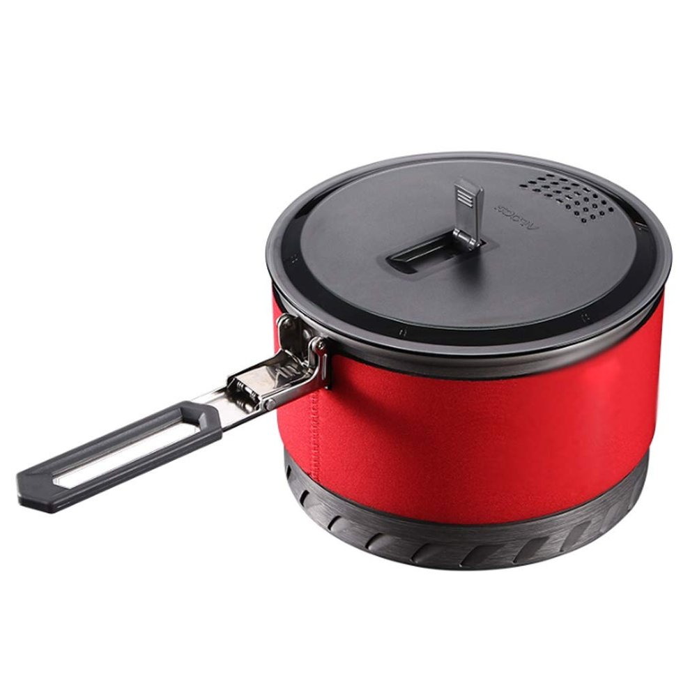 Camping cookware Camping Cookware 1.4L/2L Mountain Camping Picnic Kitchenware Pot Field Supplies Hot Pot Energy Saving Pot Portable Light Heat Pot (Size : 2L)