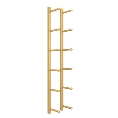 YLLFFLL Wall Mount Yoga Mat Rack Organizer, Gold Metal 3 4 5 6 7 8 Tier Storage Display Holder for Foam Roller/Bathroom Towel/Skateboard (Size : 165cm/65in)