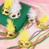 12 Pcs Mini Masquerade Masks, Small Feather Eye Masks for Women - Mardi Gras Party Costumes & Decorations (Gold Silver) view 4