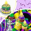 12 Pcs Mini Feather Masquerade Masks Bulk for Mardi Gras Decorations & Party Costumes (Gold) view 4