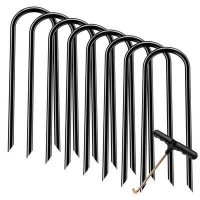 12inch Trampoline Accessories Trampolines Stakes Trampoline Anchors Heavy Duty High Wind U Type, Safety Accessories Galvanized Steel for Soccer Goals, Camping Tents and Garden Decoration