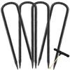 Trampoline Stakes Anchors High Wind Heavy Duty 12inch U Type Safety Trampoline Wind Stakes Galvanized Steel (4Pcs, Black) view 1