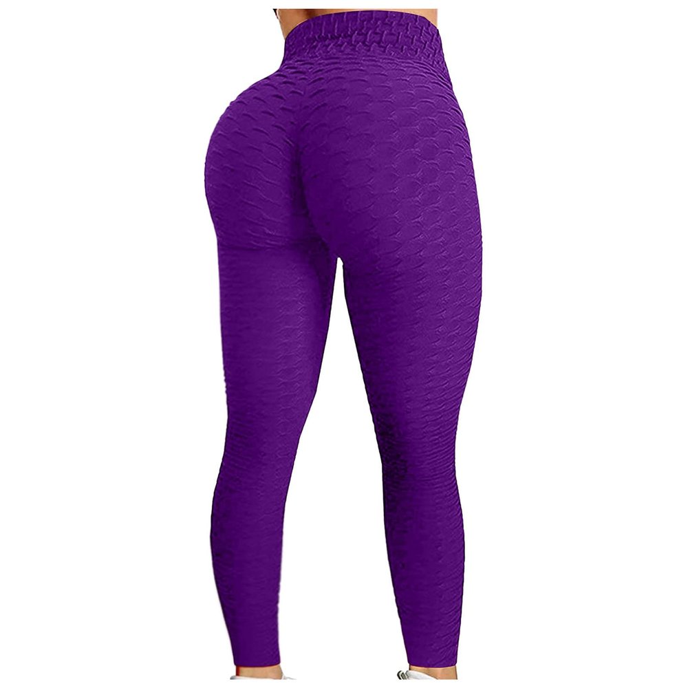Butt Lifting Leggings For Women Tummy Control Women Seamless Yoga Athletic Pants Workout High Waist Running Tummy Control Sports Scrunch Butt Lifting Booty Leggings Purple