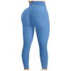 Butt Lifting Leggings For Women Plus Size Butt Lifting Workout Leggings for Women Scrunch Butt Gym Fitness Seamless Booty Tight Tummy Control Sport Active Yoga Pants Blue view 1