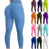 Butt Lifting Leggings For Women Plus Size Butt Lifting Workout Leggings for Women Scrunch Butt Gym Fitness Seamless Booty Tight Tummy Control Sport Active Yoga Pants Blue view 3