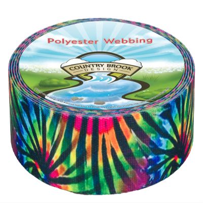 Country Brook Design - Tie Dye Stripes Polyester Webbing (2 Inch, 10 Yards)