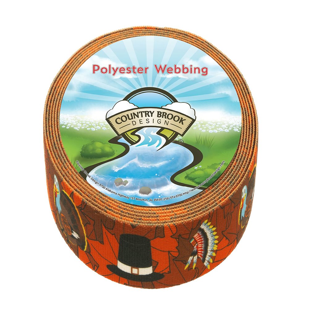 Country Brook Design - Thanksgiving Tradition Polyester Webbing (1 1/2 Inch, 5 Yards)