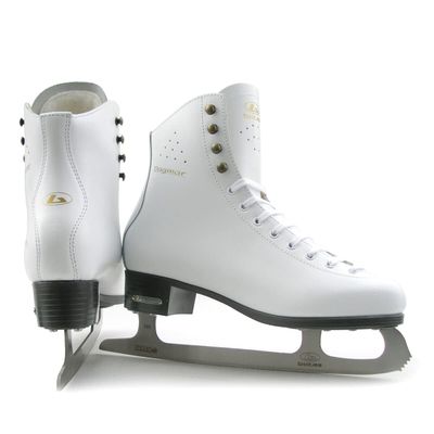 Botas - Model: Dagmar/Figure Ice Skates for Girls, Kids/Color: White/Graphite, Adult 5