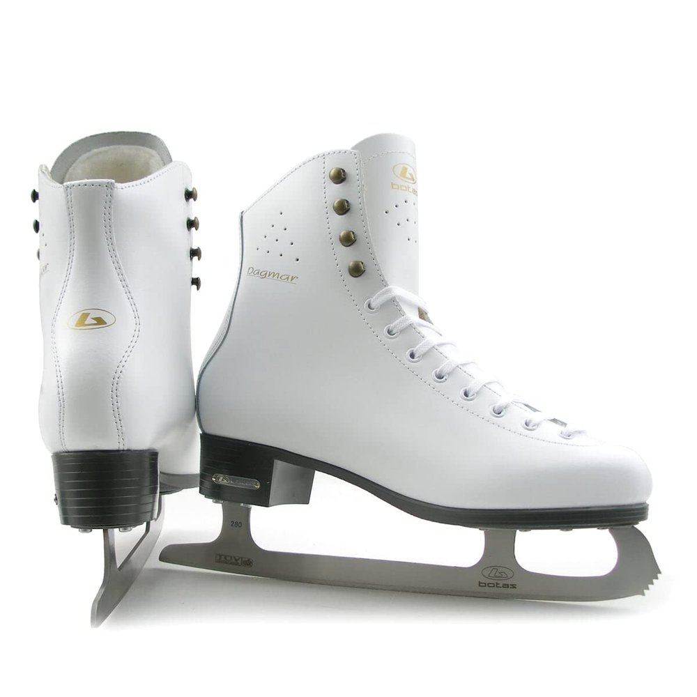 Botas - Model: Dagmar/Figure Ice Skates for Girls, Kids/Color: White/Graphite, Adult 11
