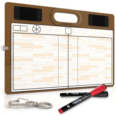 Dry Erase Volleyball Coaching Board 15x10.5 with Rotation Wheel Includes 2 Markers, Whiteboard for Coaches, Equipment & Accessories, Ideal Coach Gift