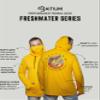 Fishing Shirts for Men,UPF50 Hooded Long Sleeve with Gaiter, Sun Protection Dry Fit Apparel, Cooling Moisture Wicking with Face Mask, Fishing Clothes for Men - Salmon (X-Small, Yellow) view 2