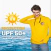 Fishing Shirts for Men,UPF50 Hooded Long Sleeve with Gaiter, Sun Protection Dry Fit Apparel, Cooling Moisture Wicking with Face Mask, Fishing Clothes for Men - Salmon (X-Small, Yellow) view 3