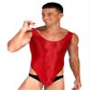 YiZYiF Men's 70D Oil Shiny Glossy Mankini Swimwear Silky Nylon Tights Sheer Bodysuit Swimsuit Burgundy X-Large view 3