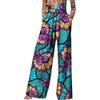 African Pants for Women Ankara Print Long Pants with Sashes High Waist Plus Size XL 618 view 1