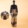 African Pants for Women Ankara Print Long Pants with Sashes High Waist Plus Size XL 618 view 2