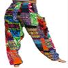 Full Funk Smock Waist Long Rayon Harem Pants in Colorfully Stitched Patchwork, Large-X-Large, Multicoloured view 2