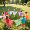Andux 12Pcs Colorfast Dance Scarves Square Scarf Movement Juggling Play Scarves for Kindergarten Children 24 by 24 Inches WDSJ-02 (Light Pink) view 4