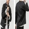 JEKE-DG Men Kung Fu Jacket Linen Tang Suits Chinese Traditional Tai Chi Clothes Mandarin Frog-Button Shirts Disc Buckle Coat (3X-Large,Black) view 2