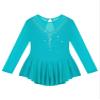 CHICTRY Girls Figure Ice Skating Dress Mesh Diamond Leotard Dance Dress Competition Gymnastics Costume Lake Green 8 Years view 3
