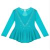 CHICTRY Girls Figure Ice Skating Dress Mesh Diamond Leotard Dance Dress Competition Gymnastics Costume Lake Green 8 Years view 4