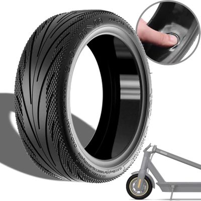 Felixstory 10 Inch Tire, 10x2.5 60/70-6.5 Vacuum Outer Tire for Segway Ninebot Max G30P G30LP/ F2 Electric Scooter, Original Tubeless Tyre, Built-in Self-repair Glue, fit for VOLPAM SP01, Hiboy S2 MAX