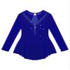 CHICTRY Girls Figure Ice Skating Dress Mesh Diamond Leotard Dance Dress Competition Gymnastics Costume Royal Blue 16 Years view 3