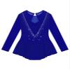 CHICTRY Girls Figure Ice Skating Dress Mesh Diamond Leotard Dance Dress Competition Gymnastics Costume Royal Blue 16 Years view 4