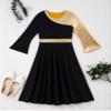 CHICTRY Girls Metallic Praise Dance Dress Long Sleeve Liturgical Worship Costume Church Robe Lyrical Dancewear Black 4 Years view 4