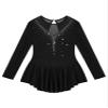 CHICTRY Girls Figure Ice Skating Dress Mesh Diamond Leotard Dance Dress Competition Gymnastics Costume Black 16 Years view 3
