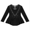 CHICTRY Girls Figure Ice Skating Dress Mesh Diamond Leotard Dance Dress Competition Gymnastics Costume Black 10 Years view 4