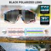 KAPVOE Polarized Cycling Glasses for Men Women Mountain Bike Sunglasses MTB Glasses TR90 Sport Sunglasses UV400 Protection Biking Bicycle Riding Running Triathlon Baseball Golf Cycle Blue view 3