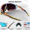 KAPVOE Polarized Cycling Glasses for Men Women Mountain Bike Sunglasses MTB Glasses TR90 Sport Sunglasses UV400 Protection Biking Bicycle Riding Running Triathlon Baseball Golf Cycle Blue view 4