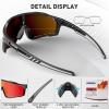 KAPVOE Polarized Cycling Glasses for Men Women Mountain Bike Sunglasses MTB Glasses TR90 Sport Sunglasses UV400 Protection Biking Bicycle Riding Running Triathlon Baseball Golf Cycle Red view 4